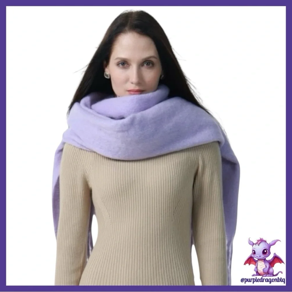 Chunky Oversized Winter Blanket Scarf With Fringe NWT